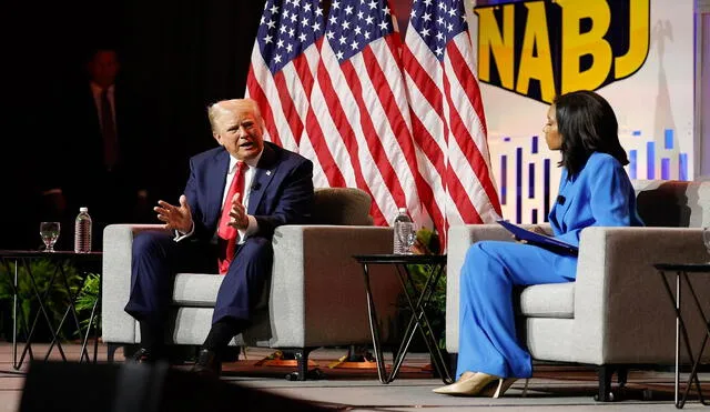 En una presentación ante periodistas afroamericanos, Trump dijo que Kamala ahora es “negra” por cuestiones electorales. Foto: AFP