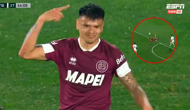 Walter Bou le dio el triunfo a Lanús en el último minuto. Foto: composición LR/captura de ESPN