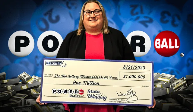 Elizabeth Caruso cobró el US$1 millón a sólo 3 semanas de expirar el premio. Foto: Composición LR | ABC7 New York | MASSACHUSETTS STATE LOTTERY