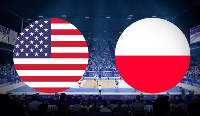 Estados Unidos se enfrenta a Polonia por las semifinales de vóley masculino en los JJ. OO París 2024. Foto: composición LR/París2024/Freepik