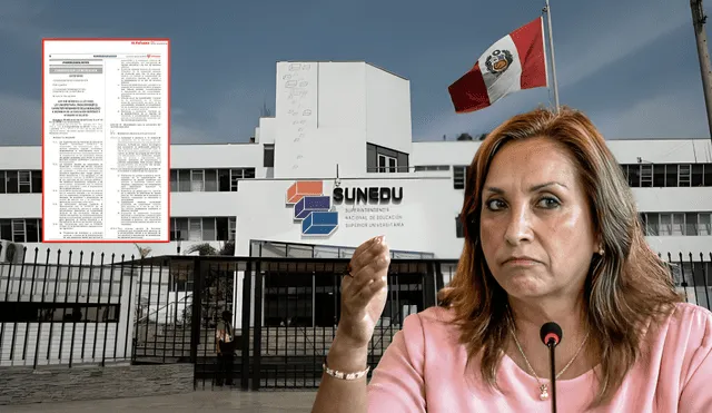 El Gobierno de Dina Boluarte ha promulgado una norma legal para otorgar el licenciamiento permanente a las universidades supervisadas por Sunedu. Foto: composición LR