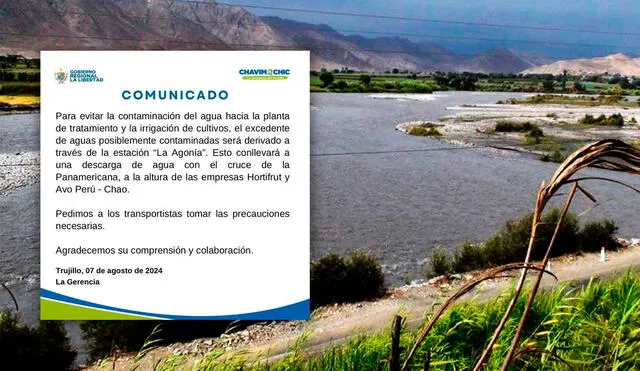 Chavimochic informó que la medida será efectiva hasta que se tengan garantías sobre la calidad del agua en la zona. Foto: composición LR/Andina