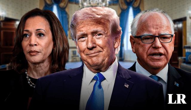 Donald Trump acusó a Kamala Harris y Tim Walz de comunistas y reta a la vicepresidenta a debatir. Foto: Composición LR