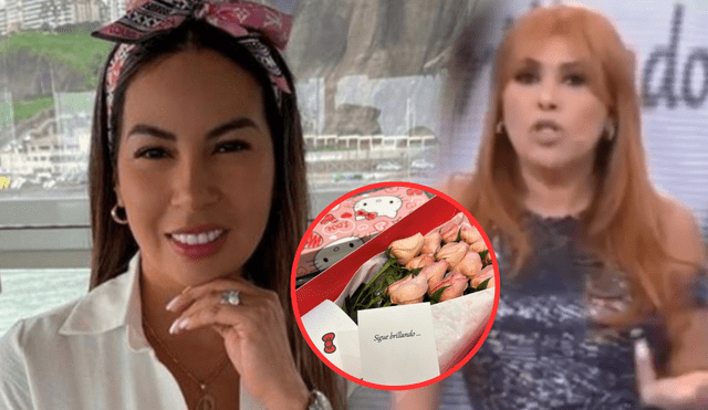 Magaly Medina comenta acerca de las flores que recibió Pamela López. Foto: composición LR/difusión/captura de pantalla/Magaly TV, la firme Magaly Medina comenta acerca de las flores que recibió Pamela López. Foto: composición LR/difusión/captura de pantalla/Magaly TV, la firme