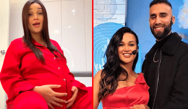 Angie Arizaga reveló que su parto será natural. Foto: composición LR/Instagram/Angie Arizaga/América TV - Video: Instagram/Angie Arizaga