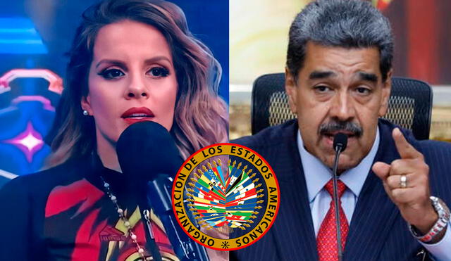 Alejandra Baigorria contra el régimen dictatorial de Nicolás Maduro. Foto: Composición LR/Captura/América TV/Captura/Twitter