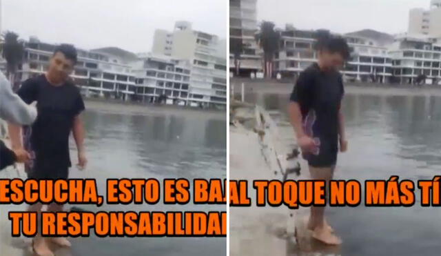 Hombre se lanzó al mar para evitar quemaduras. Foto: composición LR/ATV