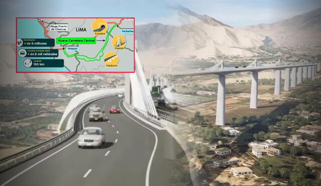 El megaproyecto que unirá la costa con la sierra central y acortará el viaje de Lima a La Oroya a 2 horas y media. Foto: Composición LR / Gobierno del Perú / PERUCONSTRUYE TV