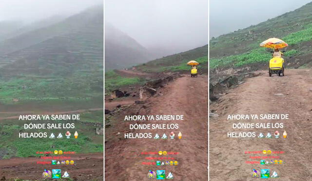 “Cuando se te antoja un helado en medio de las montañas”, señaló la joven en el video que no tardó en volverse viral en las redes sociales. Foto: composición LR/TikTok