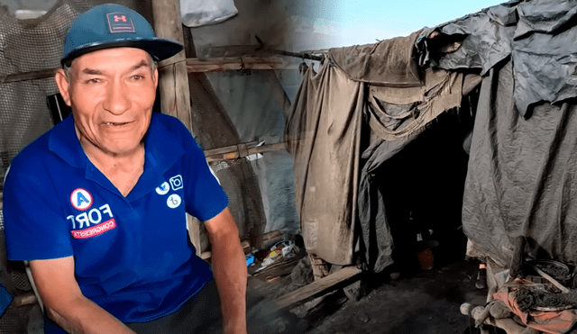 El Señor Luis, ermitaño en Puerto Morín, sobrevive con la pesca y reciclando materiales del mar. Amigos le brindan apoyo con agua y otros recursos cuando es necesario. Foto: composición LR/Dilo Nomas