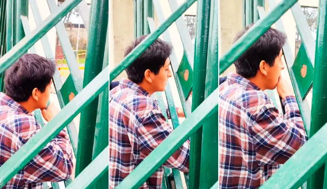 El joven se paró en la puerta de rejas y pidió a los vigilantes que los dejaran ingresar. Foto: composición LR/TikTok