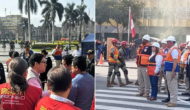 Plaza de Armas cerrada durante Simulacro Nacional Multipeligro. Foto: difusión/LR