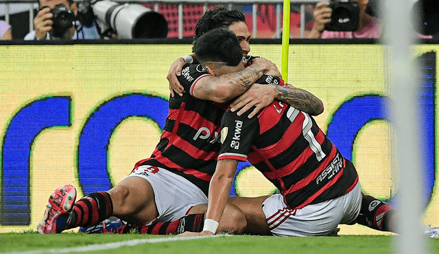 Flamengo anotó el segundo gol en los últimos minutos ante Bolívar. Foto: X/Flamengo