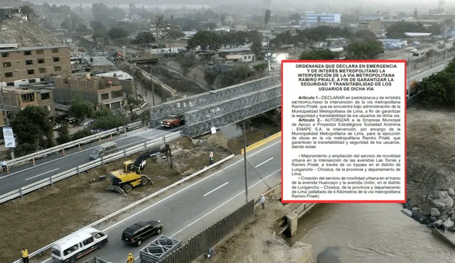 Vía busca aliviar la congestión que se forma en la avenida Ramiro Prialé. Foto: Composición LR