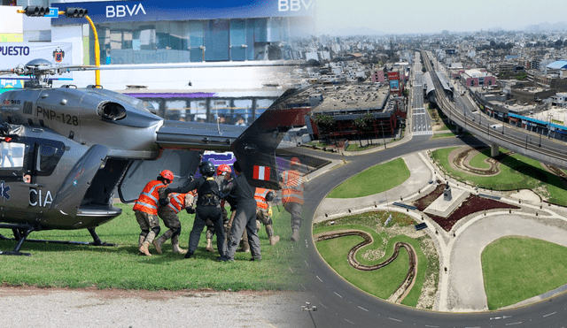 Se realizó prueba de aterrizaje durante Simulacro Multipeligro 2024. Foto: composición de Jazmin Ceras/La República/Municipalidad de Surco