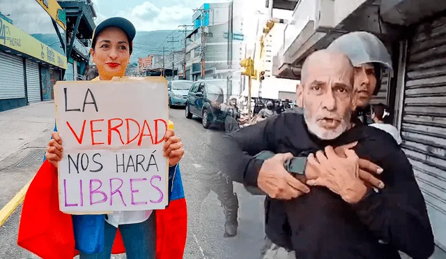 Tras la marcha en Maracay hoy, se reportan 2 detenidos. Foto: composición LR/Hesus Petit/Comando ConVzla