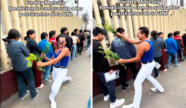 ‘Freddie Mercury’ peruano alegró el día de muchos postulantes a la UNI. Foto: composición LR/TikTok