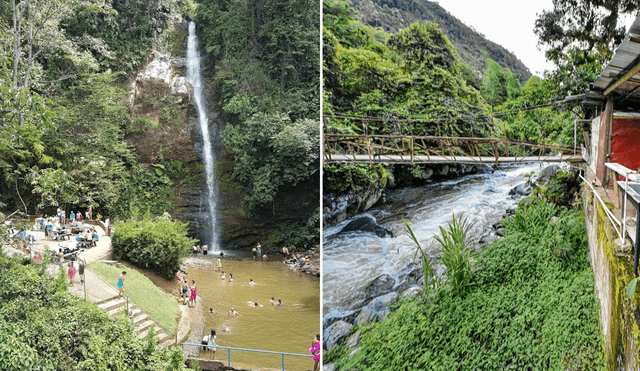 La chorrera del Indio es un lugar que cuenta con zonas de picnic, áreas de acampar y observación de aves. Foto: composición LR/Liz y Melduvio, Colombia Mágica/El País Cali