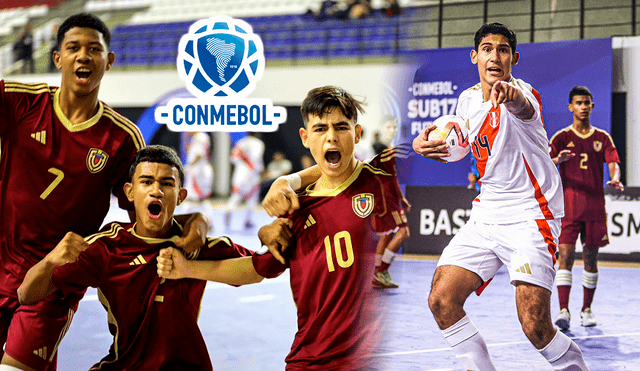 Venezuela y Perú se vieron las caras por la fase de grupos del Sudamericano de futsal sub-17 este 19 de agosto. Foto: composición LR/Vinotinto Futsal/FPF