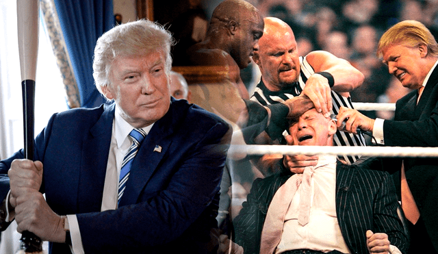 Donald Trump  jugó béisbol de niño y fue invitado a la WWE | Lr/ Composición: Gerson Cardoso