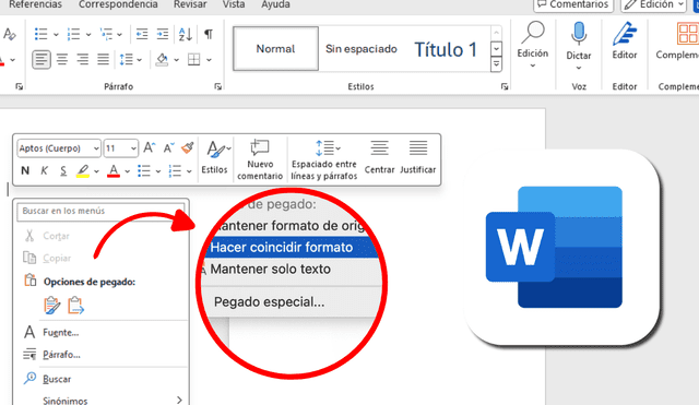 Microsoft ha denominado a esta nueva función como el 'pegado inteligente'.  Foto: Composición LR | Captura | Xataka | Microsoft Word.