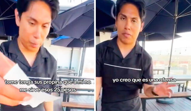 Las imágenes generaron una ola de comentarios en las redes sociales sobre la obligación de dejar propina en restaurantes. Foto: composición LR/TikTok