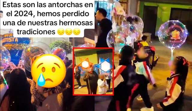 Un peruano que pasaba por la calle se sorprendió por cómo han cambiado las tradiciones ya que no se usan antorchas con velitas. Video es viral en TikTok.