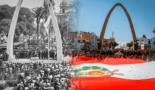 Ciudadanoss celebran con fervor el retorno de Tacna a Perú. Foto: composición de Gerson Cardoso/La República