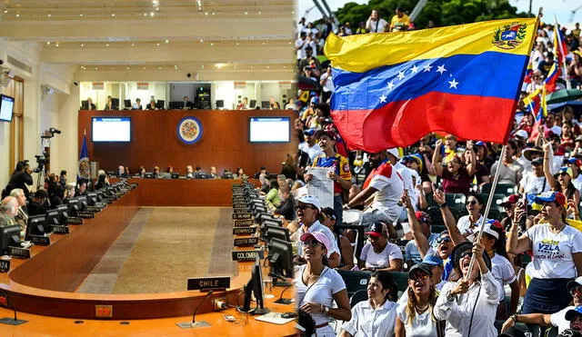 La sesión extraordinaria fue convocada por Paraguay, Argentina, Canadá, Chile, Costa Rica, Ecuador, Estados Unidos, República Dominicana, Panamá, Perú y Uruguay. Foto: Composición LR/OEA/AFP