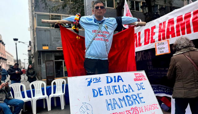 Docente se sumó a huelga de hambre del Sutep, convocado hace 7 días. Foto: Marcia Chahua/La República