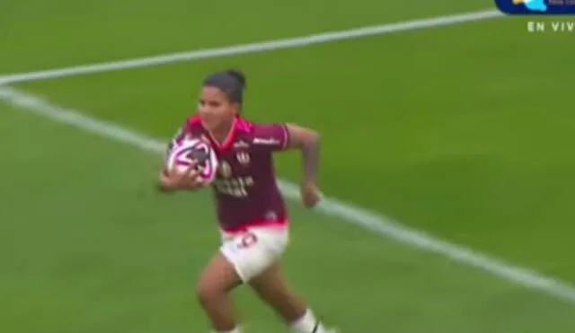 Manuela González convirtió el empate de Universitario ante Alianza Lima en Matute. Foto: captura/Nativa TV