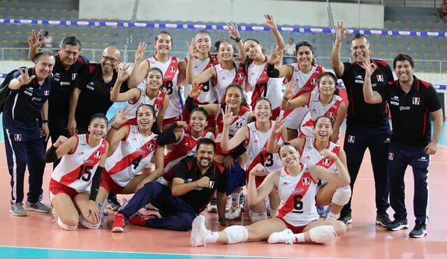 La selección peruana femenina sub-19 se quedó con la medalla de bronce en este Sudamericano. Foto: FPV