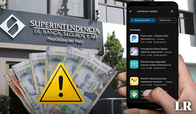 La SBS insta a los usuarios a no descargar apps de préstamos sin verificar los permisos que solicitan. Foto: composición LR/SBS