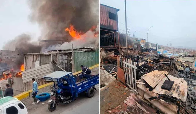 Vecinos intentaron apagar el incendio en el distrito de Villa El Salvador, pero no pudieron evitar la tragedia. Foto: composición LR/Mirian Torres