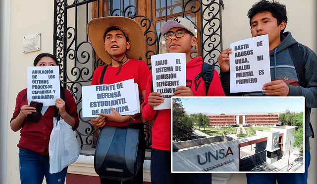 El Frente de Defensa Estudiantil de Arequipa, solicita la anulación del examen de admisión del UNSA. Foto: composición LR/Wilder Parri