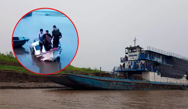 Según testigos, la embarcación chocó contra un montículo de arena, debido a que el río se encuentra bajo por la presencia de sequía. Foto: composición LR/Yazmín Araujo/LR