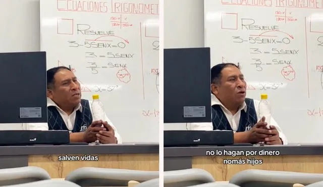 Usuarios en redes sociales aplaudieron el sabio consejo del profesor a sus postulantes de Medicina. Foto: composición LR/TikTok