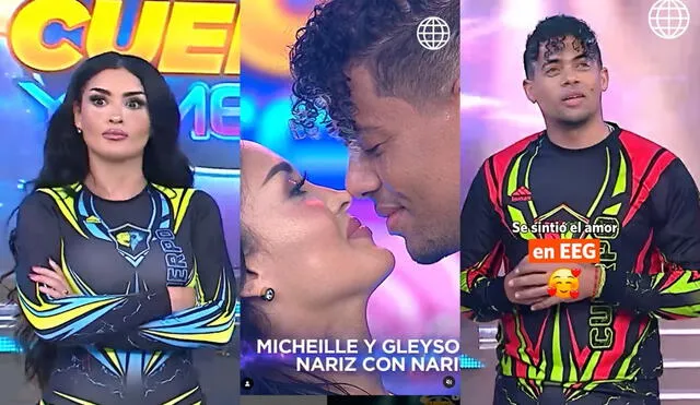 Gleysom Reñé le roba beso a Micheilel Soifer. Foto: composición LR/ Americatv