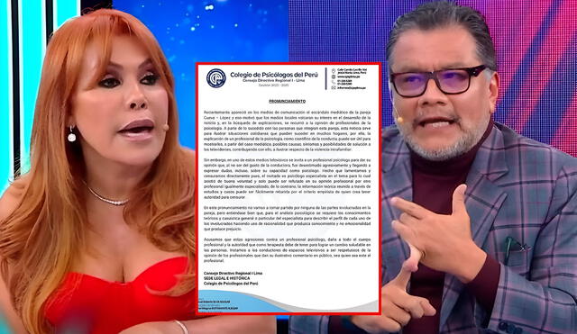 Magaly arremete contra el Colegio de Psicólogos por apoyar la posición machista de ‘farandulero’ Angulo. Foto: composición LR/ captura / Magaly Tv la firme