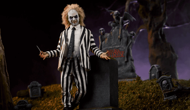 Beetlejuice es protagonizado por el histórico actor Michael Keaton de 73 años. Foto: Warner Brothers.