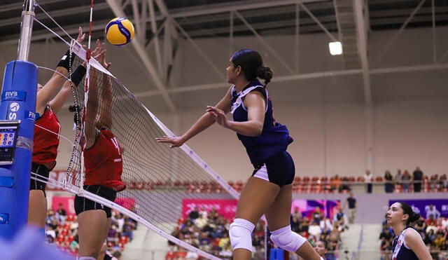 Perú sufrió ante México su primera derrota en esta Copa Panamericana de Vóley sub-23. Foto: FPV