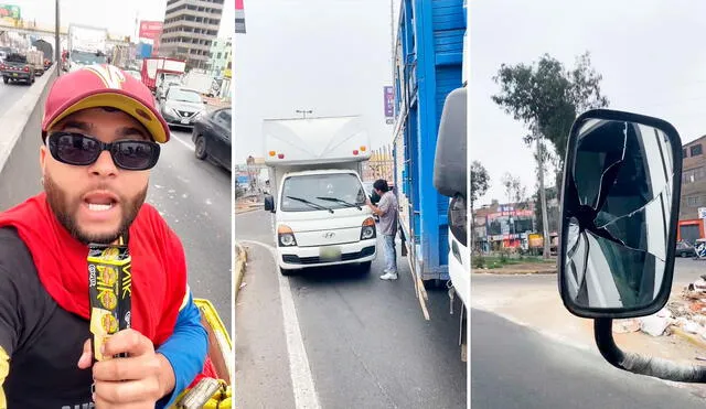 Un accidente de tránsito motivó a un vendedor venezolano a reportar sobre el hecho, lo que generó una ola de comentarios en las redes sociales. Foto: composición LR/TikTok