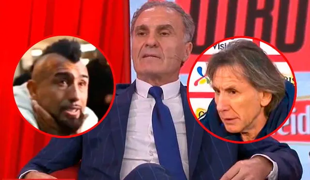 Óscar Ruggeri criticó duramente a Arturo Vidal, quien no fue convocado por Ricardo Gareca en esta fecha de Eliminatorias. Foto: composición LR/capturas de ESPN y Kick