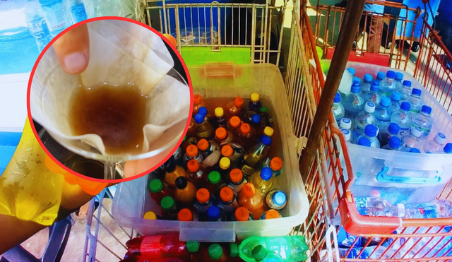 El youtuber halló botellas de plástico sucias. Foto: composición LR/Dilo Nomás/YouTube