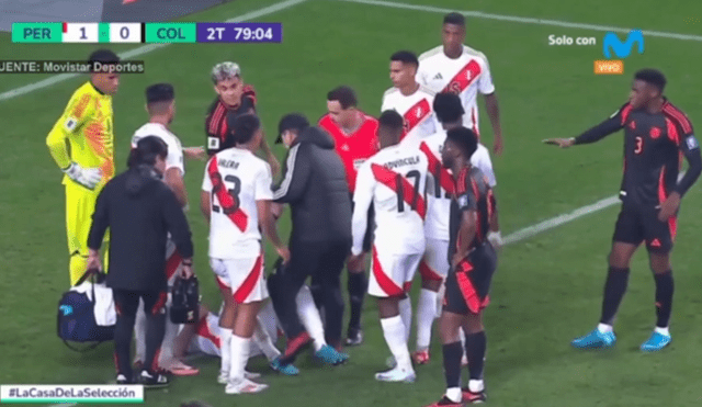 Perú iguala 1-1 con Colombia tras un gol de Luis Díaz, quien puso el empate. Foto: captura de pantalla de Movistar Deportes