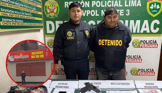 Uno de los detenidos tenía una nota extorsiva dirigida a la cadena de pollerías 'El Chino Brasa'. Foto: Marcia Chahua/LR/Latina