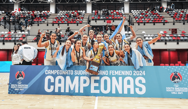 Argentina venció a Brasil y se quedó con el título del Sudamericano de Básquet Femenino 2024 sin conceder derrotas. Foto: Argentina Básquet