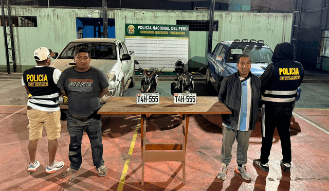 Los dos hombres que fueron detenidos por la PNP. Foto: Yolanda Goicochea/URPI-LR