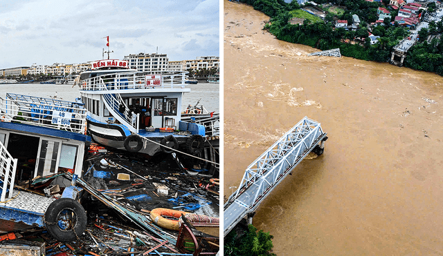 El primer ministro vietnamita anunció un fondo de 4,62 millones de dólares para ayudar a la recuperación tras el tifón Yagi. Foto: Composición LR/AFP.