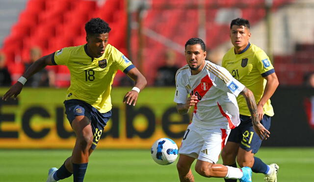 Perú visitó a Ecuador en la altura de Quito por la fecha 8 de las Eliminatorias 2026. Foto: AFP